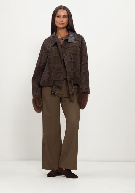 Bruine CO'COUTURE Jack OLVACC CHECK BALLOON JACKET - large