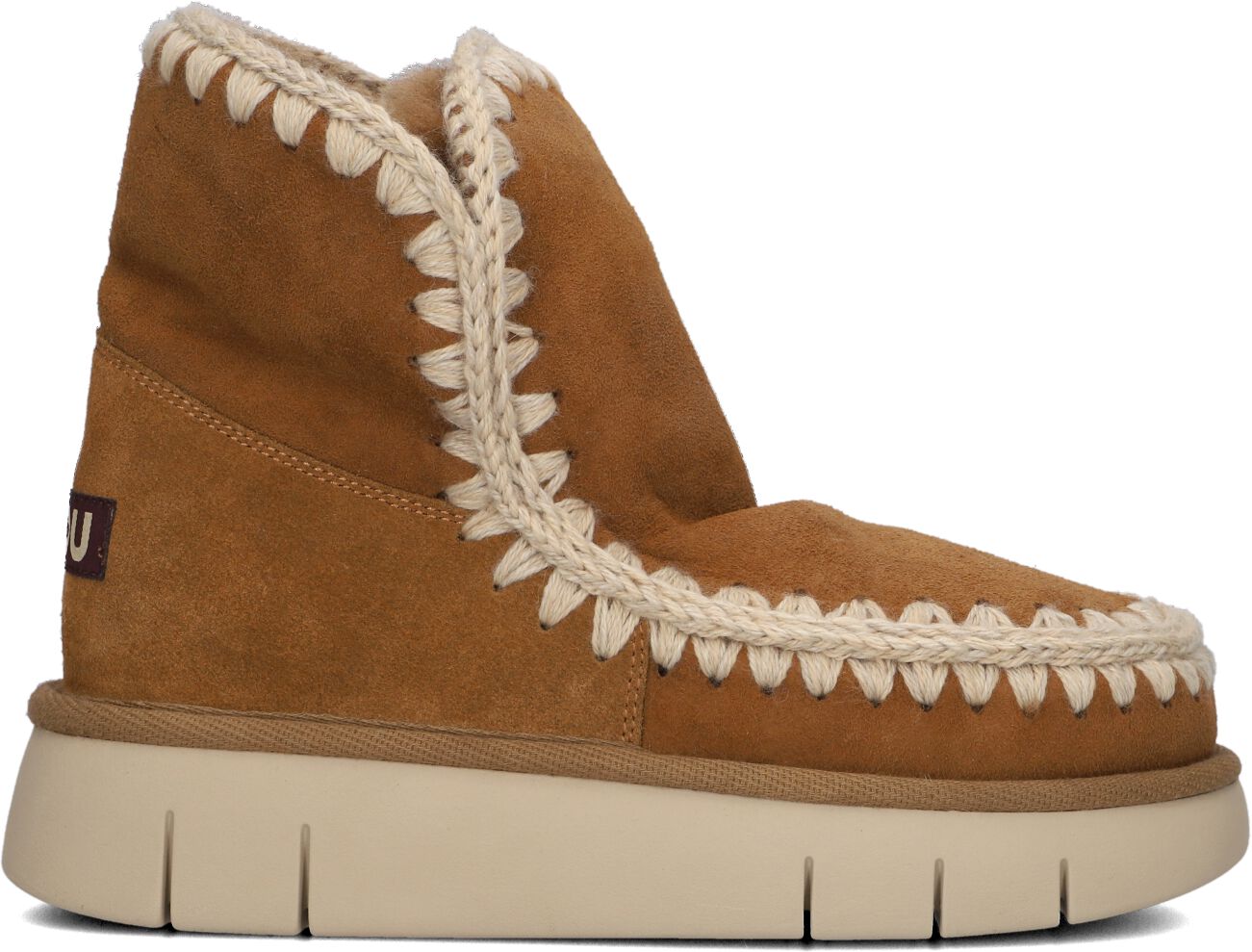Mou Vachtlaarzen Dames Eskimo 18 Glitter Logo, Maat: 36, Materiaal: Suède, Kleur: Cognac
