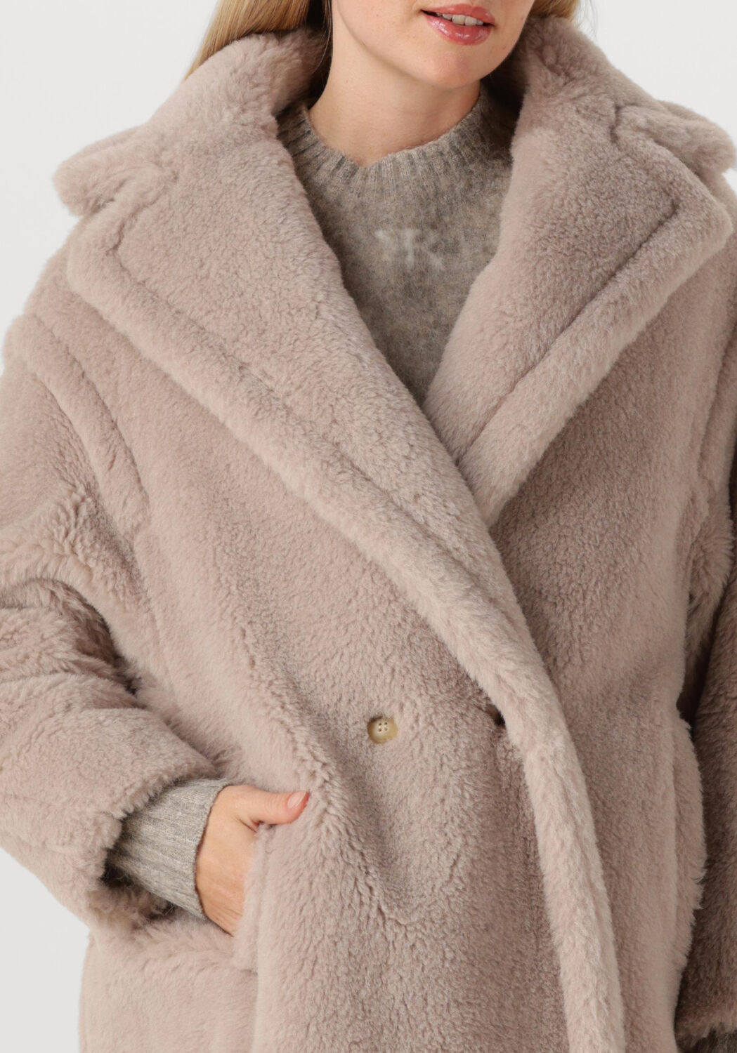 Beige MAX MARA Teddy jas TEDGIRL - large