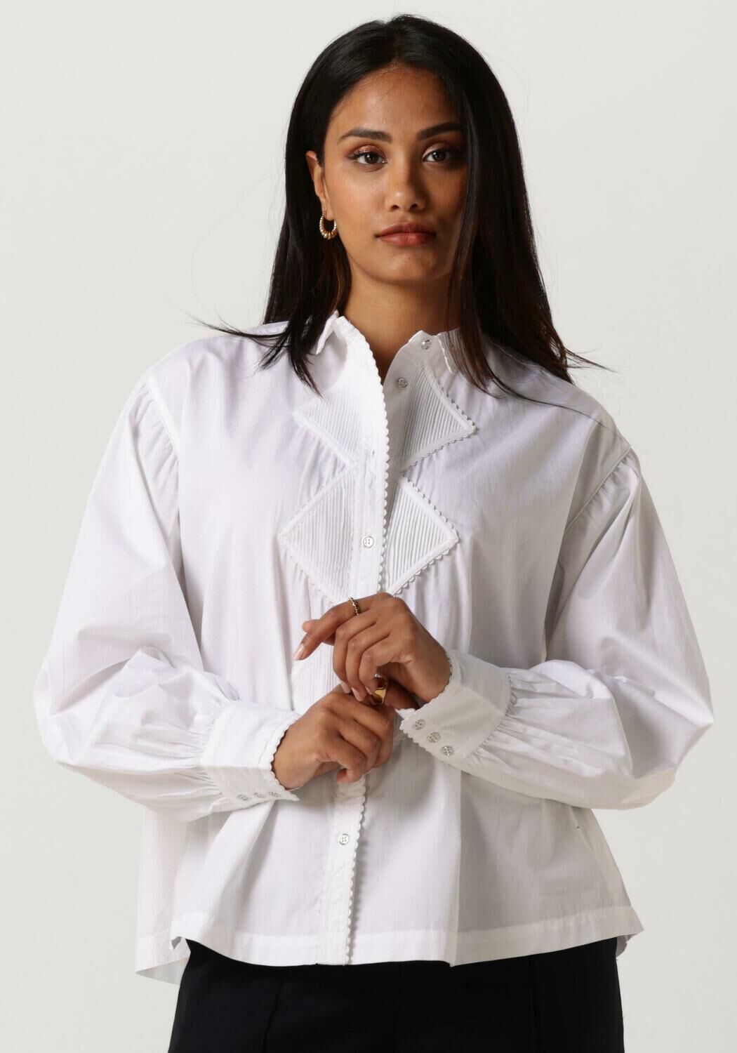 Antik Batik Blouse Dames Laura Blouse, Maat: L, Kleur: Wit