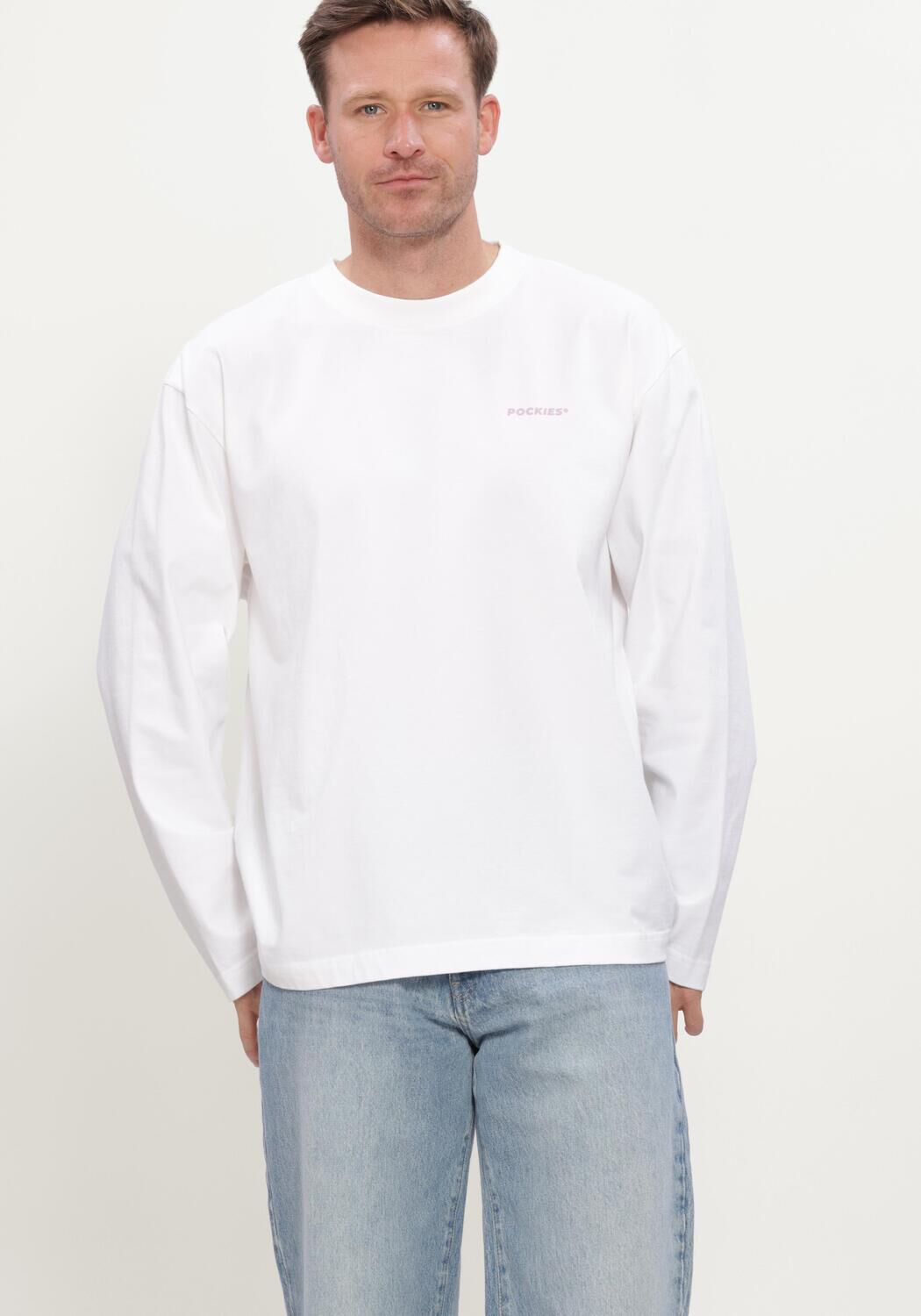Witte POCKIES T-shirt MOVE SLOW LS - large