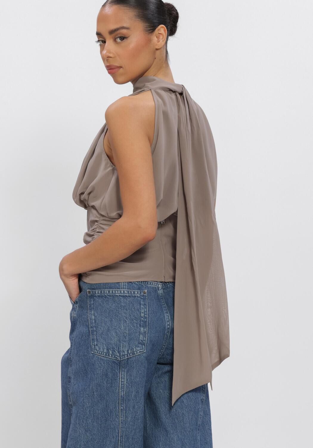 Bronzen ROTATE Top CHIFFON RUNCHED TOP - large