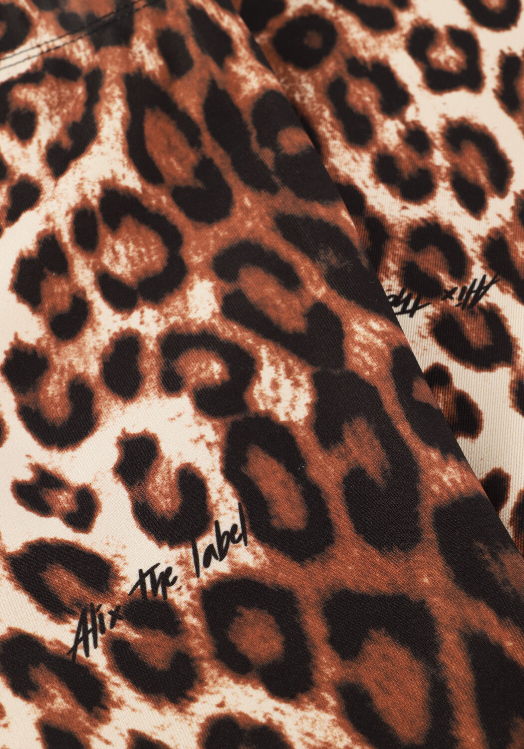 Bruine ALIX THE LABEL Broeken LADIES KNITTED LEOPARD LEGGING - large