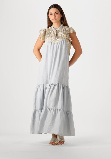 Lichtblauwe GREEK ARCHAIC KORI Maxi jurk 231097 - large