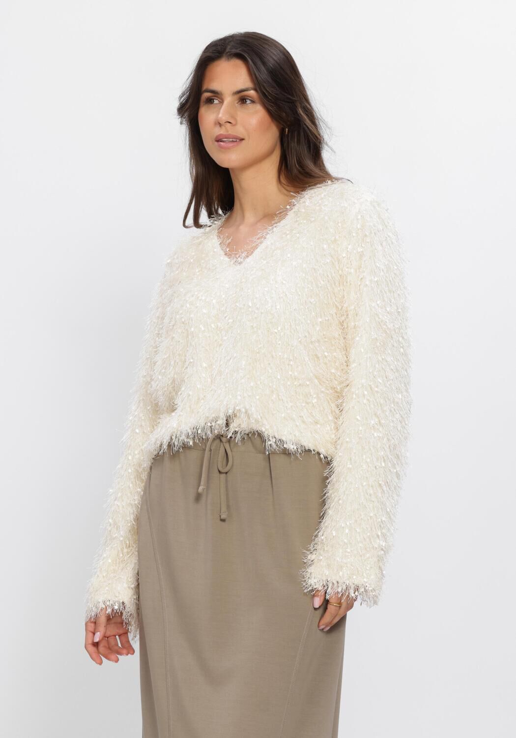 Aimee the Label Top Dames Jules, Maat: S, Kleur: Creme afbeelding 1