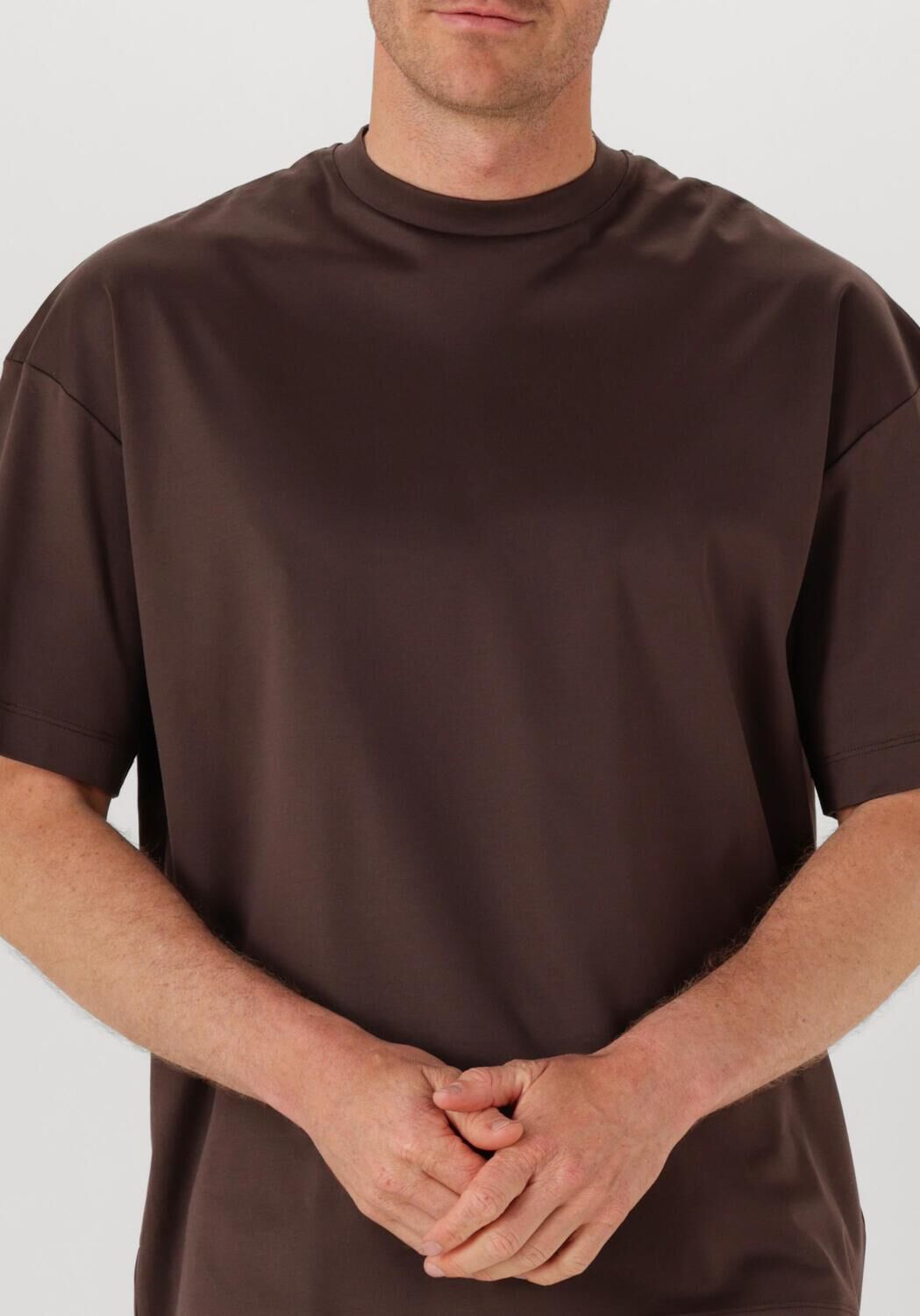 Bruine VALENZA T-shirt 1026 INTERLOCK SUPIMA OVERSIZED T SHIRT - large