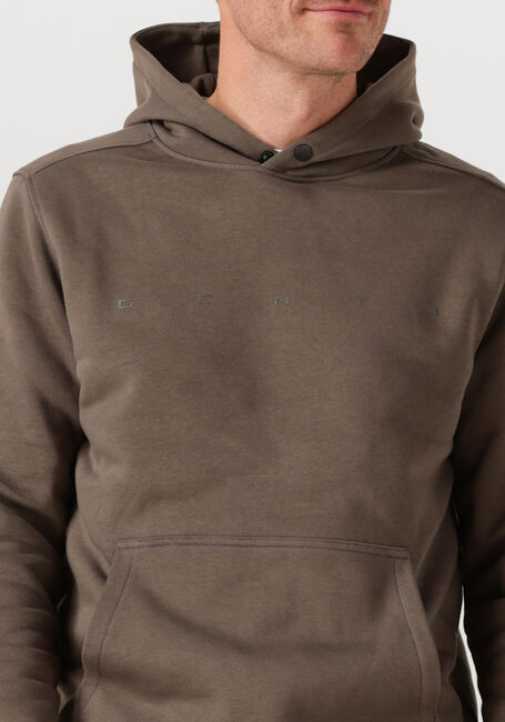 Taupe GENTI Trui BASIC LOGO HOODIE - large