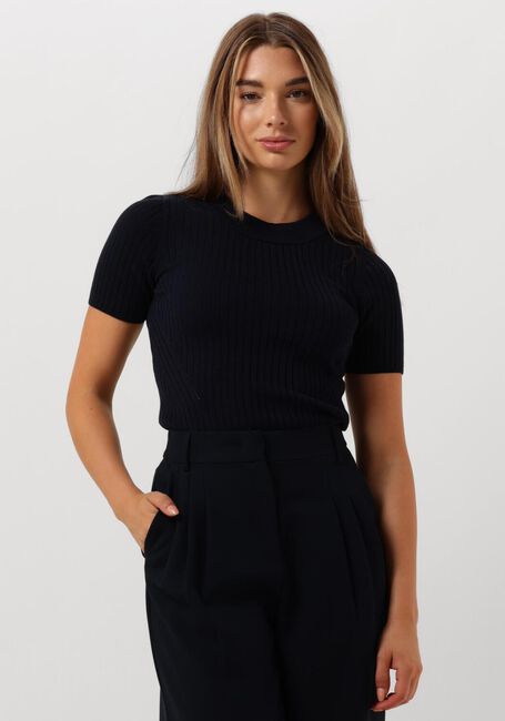 Donkerblauwe HERSKIND T-shirt DOOFY KNIT BLOUSE - large
