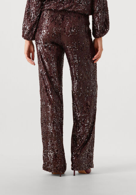 Bruine CO'COUTURE Wijde broek SOPHIECC SEQUIN LL PANT - large