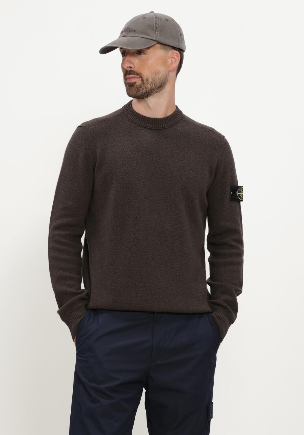 Bruine STONE ISLAND Trui CREW NECK S01C4 - large