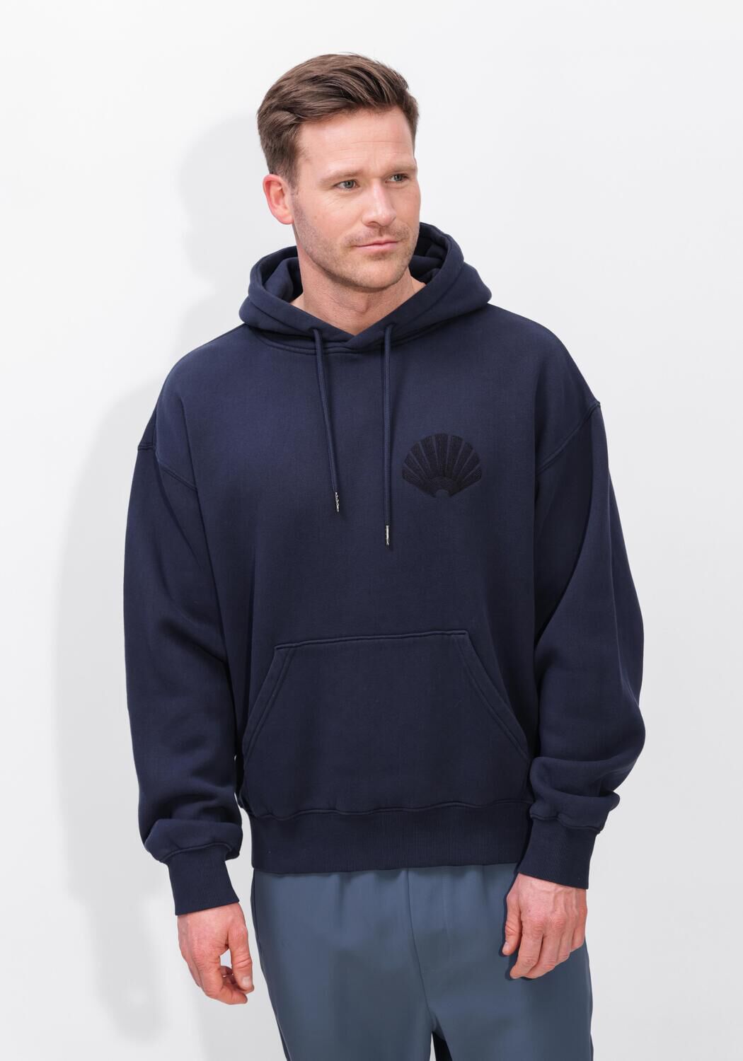 Donkerblauwe NEW AMSTERDAM SURF ASSOCIATION Sweater CHOP HOODIE - large