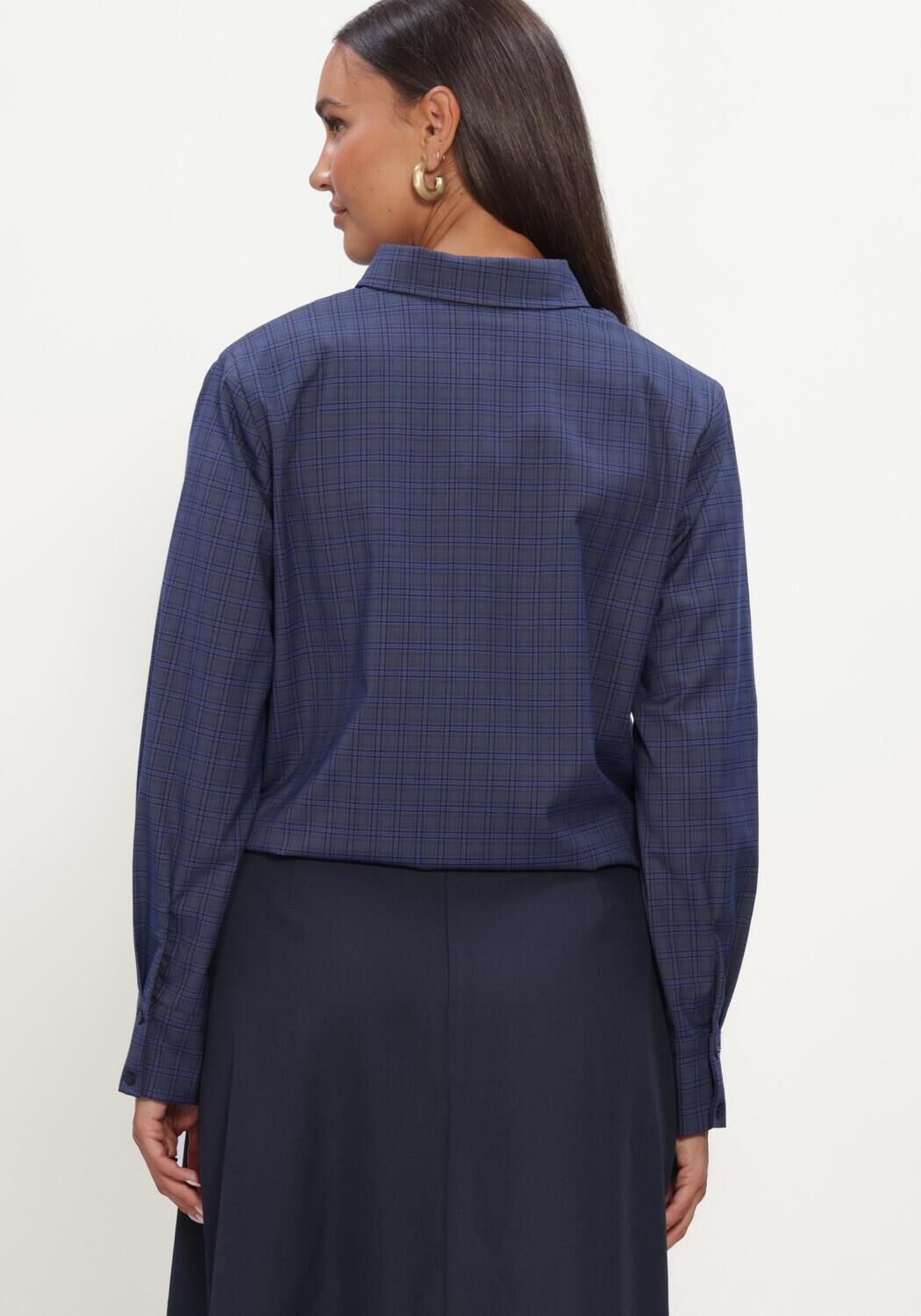 Blauwe CO'COUTURE Blouses DAXTERCC CHECK PLEAT SHIRT - large