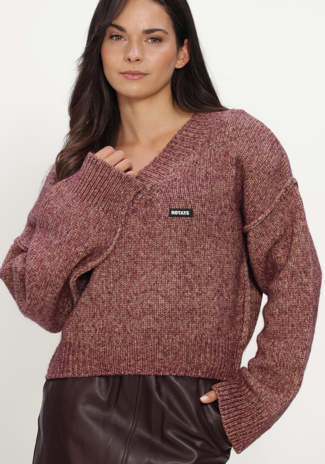 Roze ROTATE Trui KNIT V-NECK JUMPER - large