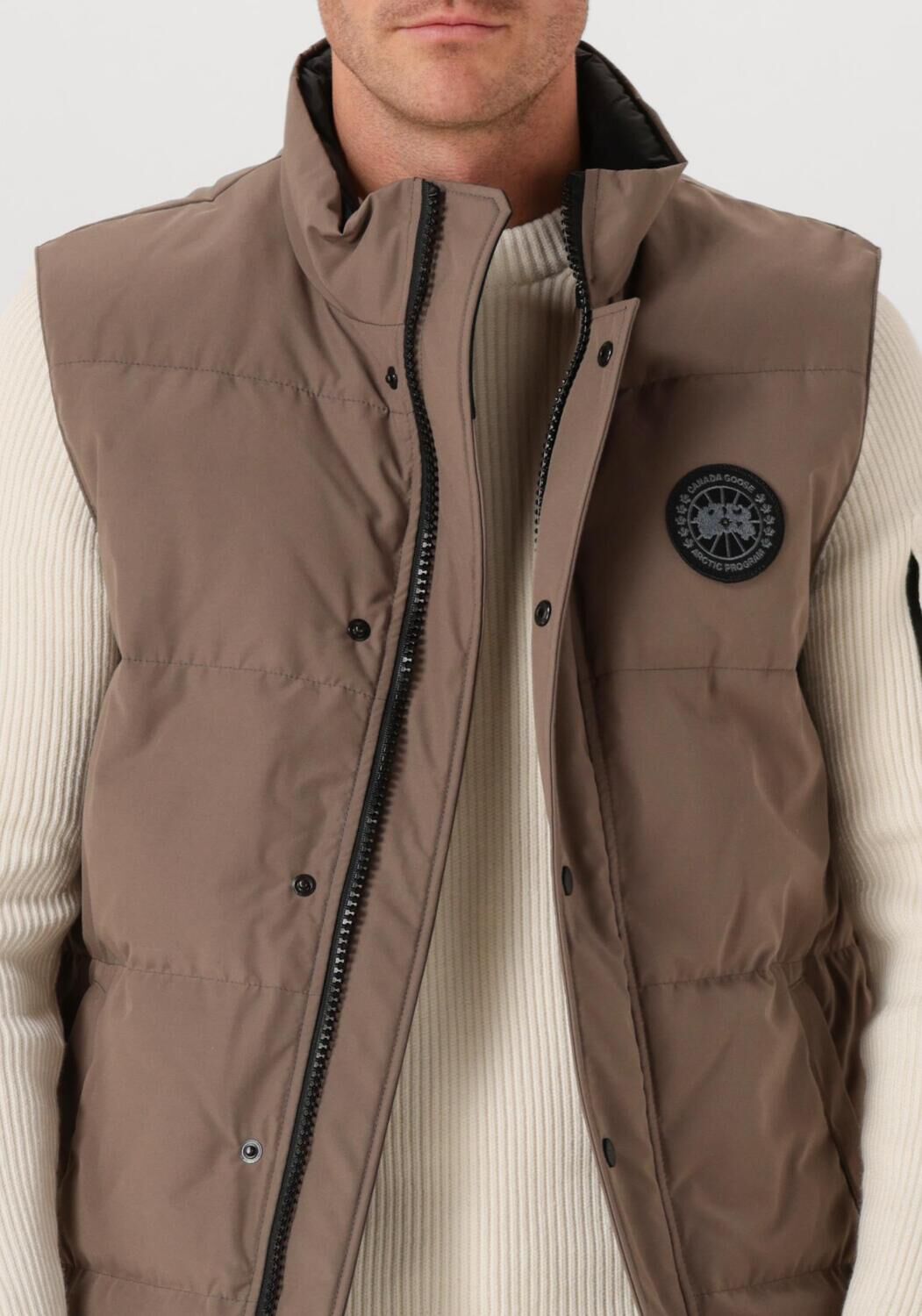 Taupe CANADA GOOSE Bodywarmer MENS GARSON VEST BLACK LABEL BODYWARMER - large