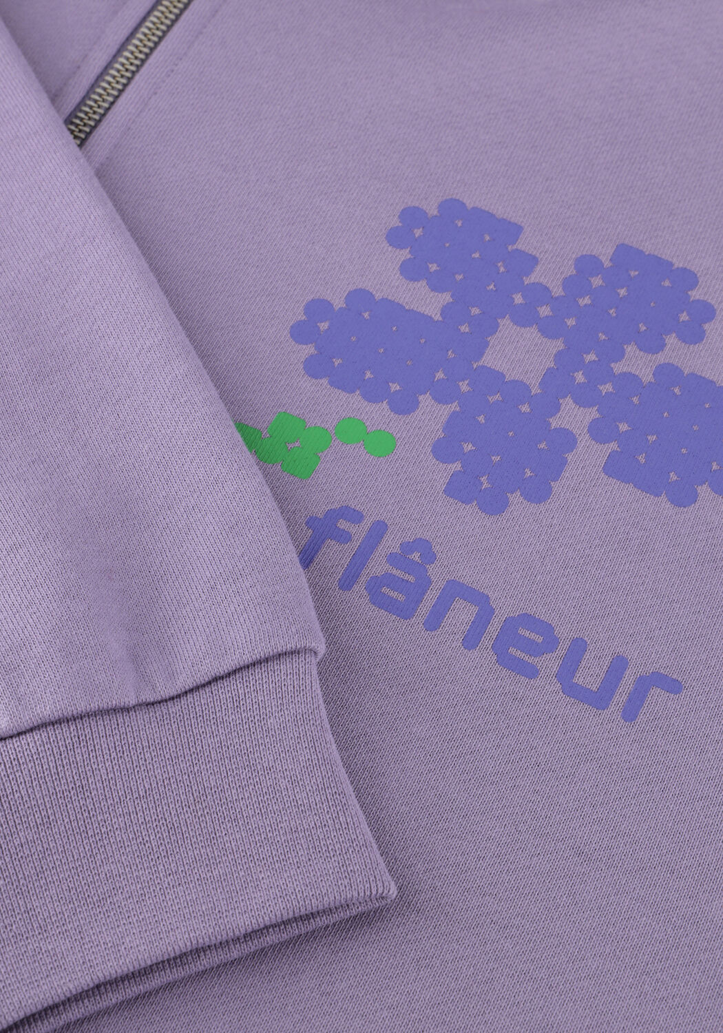 Paarse FLANEUR Sweater PIXEL FLOWER ZIP UP - large