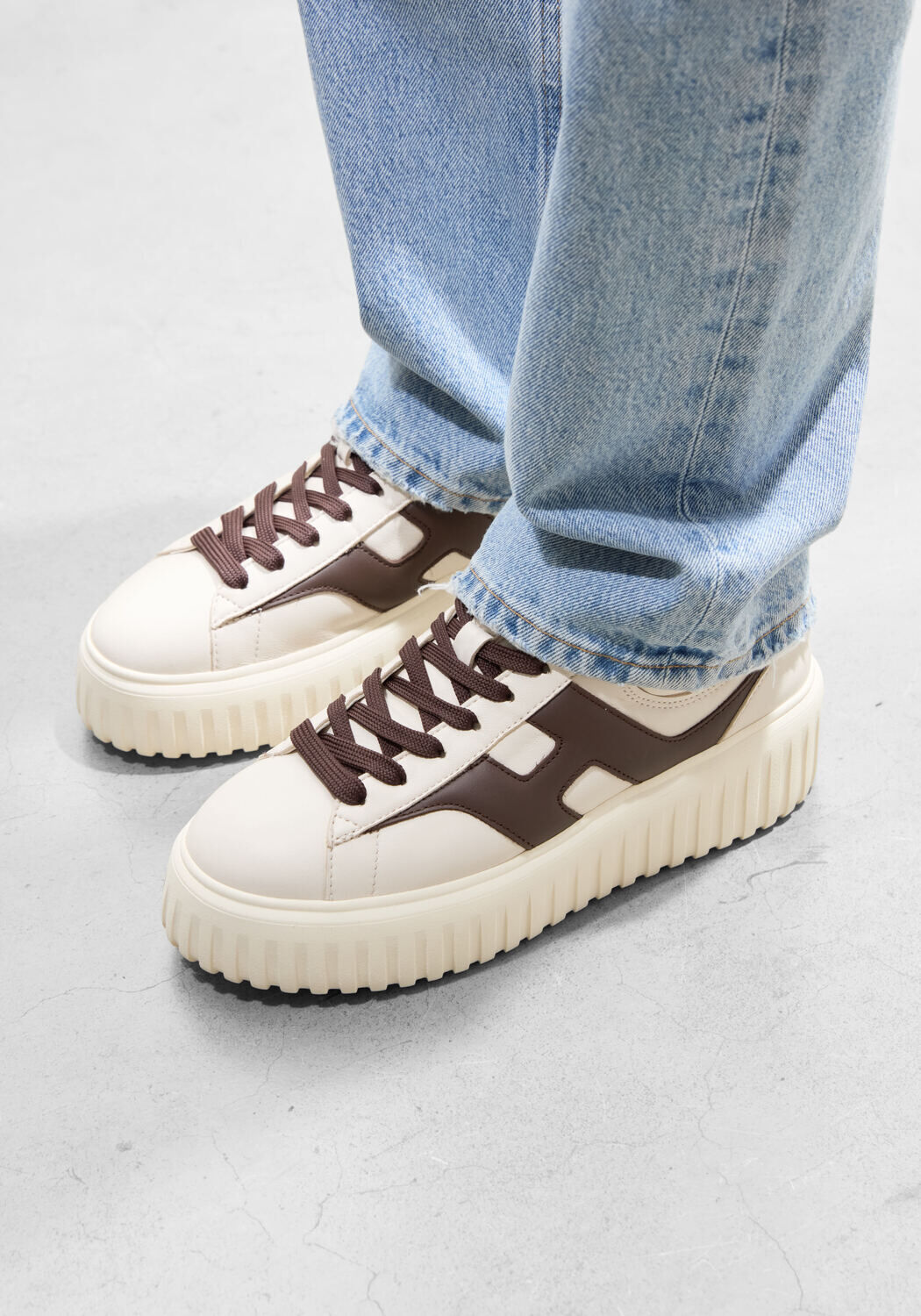 Witte HOGAN Lage sneakers H-STRIPES H SPEZZATA - medium