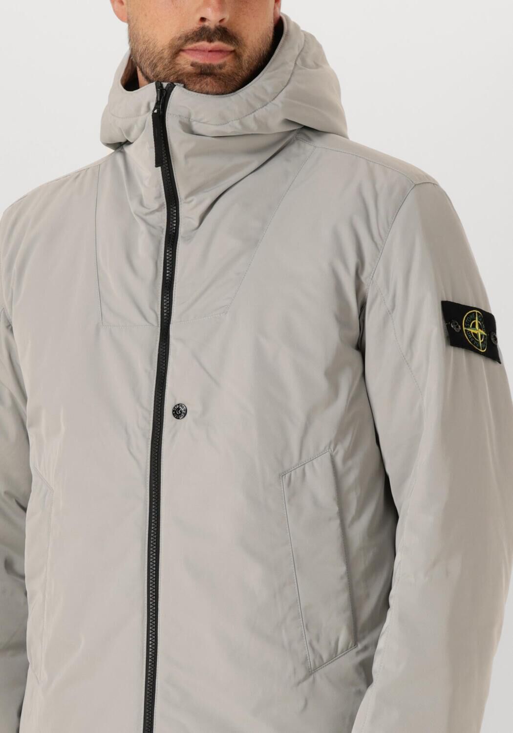 Lichtgrijze STONE ISLAND Gewatteerde jas JACKET - large