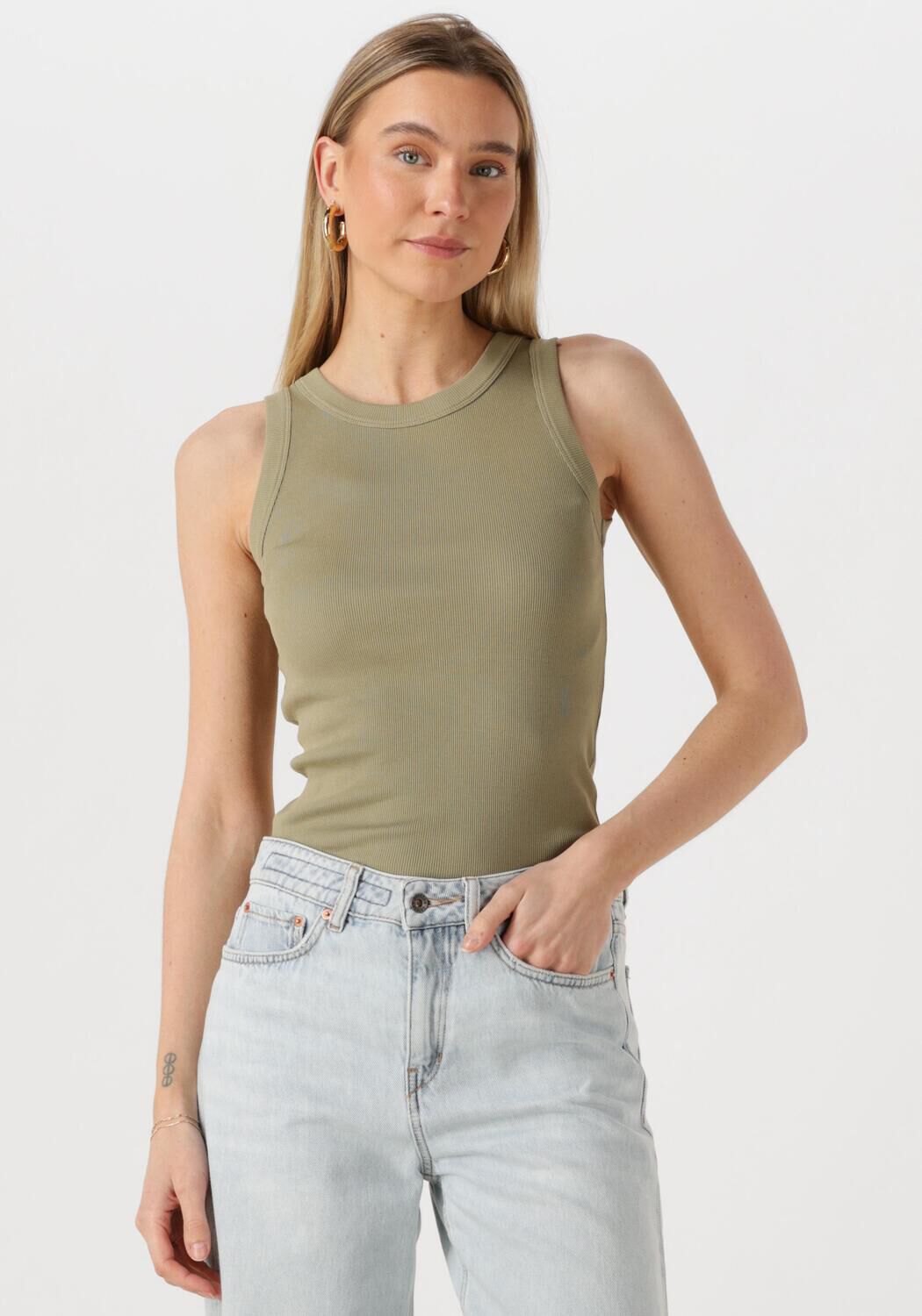 Drykorn Top Dames Olina, Maat: L, Kleur: Olijf