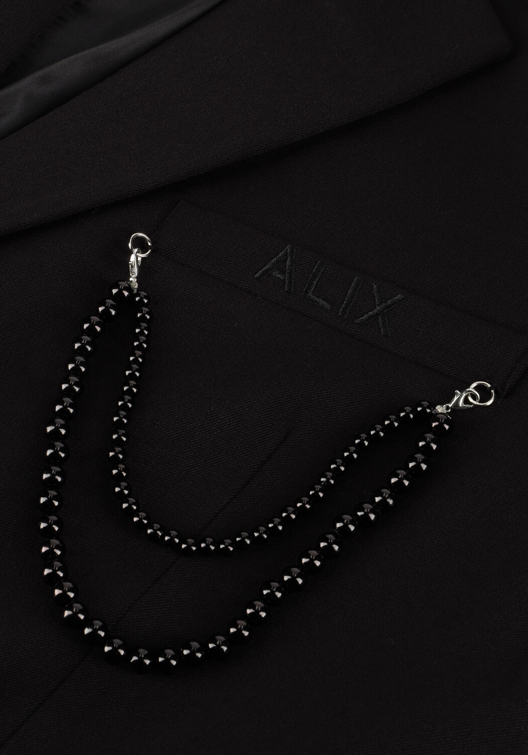 Zwarte ALIX THE LABEL Blazer LADIES WOVEN GRANDAD BLAZER - large