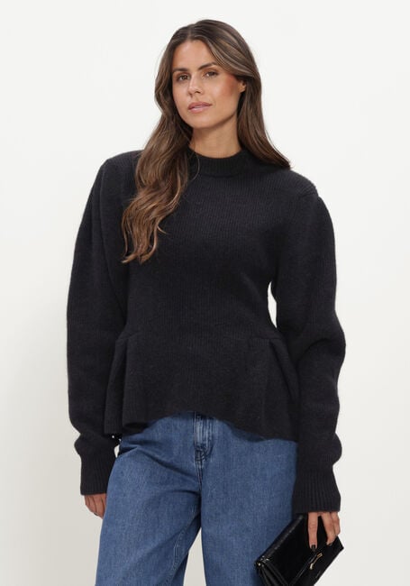 Zwarte ROTATE Trui KNIT PEPLUM CREWNECK - large