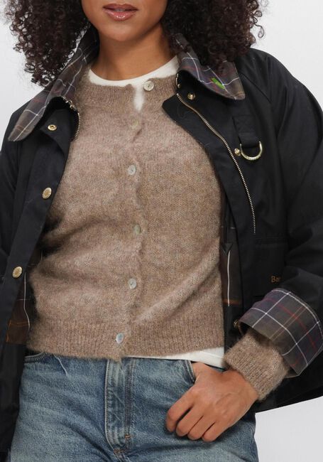 Zwarte BARBOUR Jack ICONS TARTAN COLLAR SPEY WAX JACKET - large