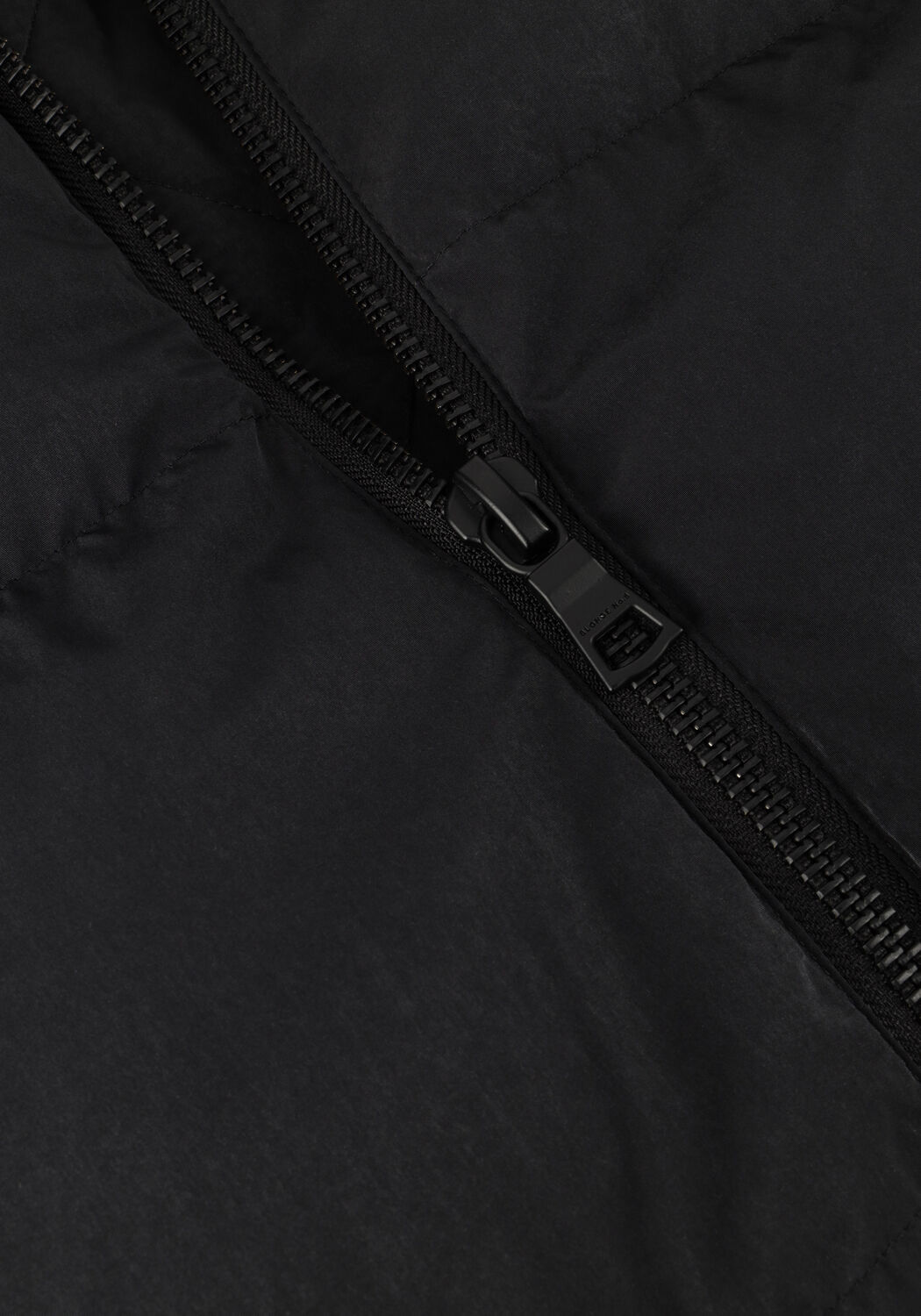 Zwarte BLONDE08 Gewatteerde jas LANG DOORGESTIKTE JAS - large