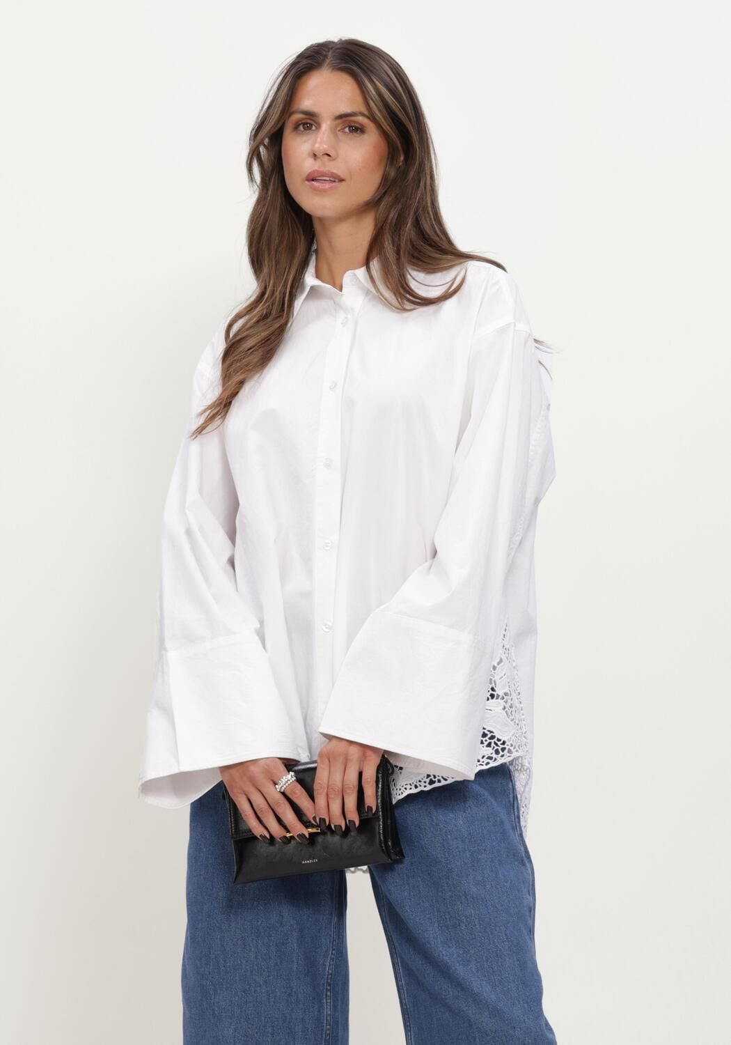 Witte ROTATE Blouses OVERSIZED SHIRT - large
