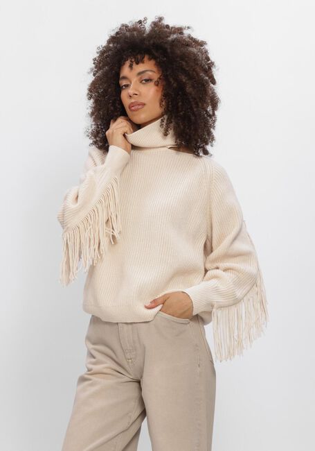 Creme DANTE6 Trui SIEGA CUT-OUT FRINGE SWEATER - large