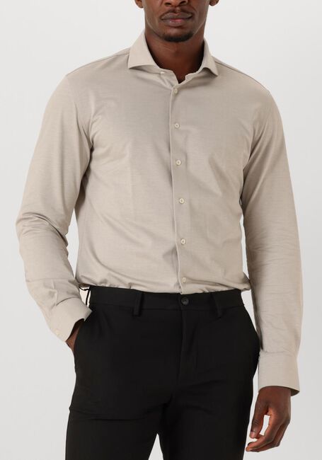 Beige PROFUOMO Klassiek overhemd SHIRT X-CUTAWAY JAPANESE KNITTED - large