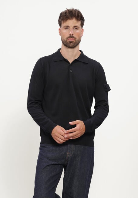 Zwarte STONE ISLAND Polo LS POLO S00FC - large