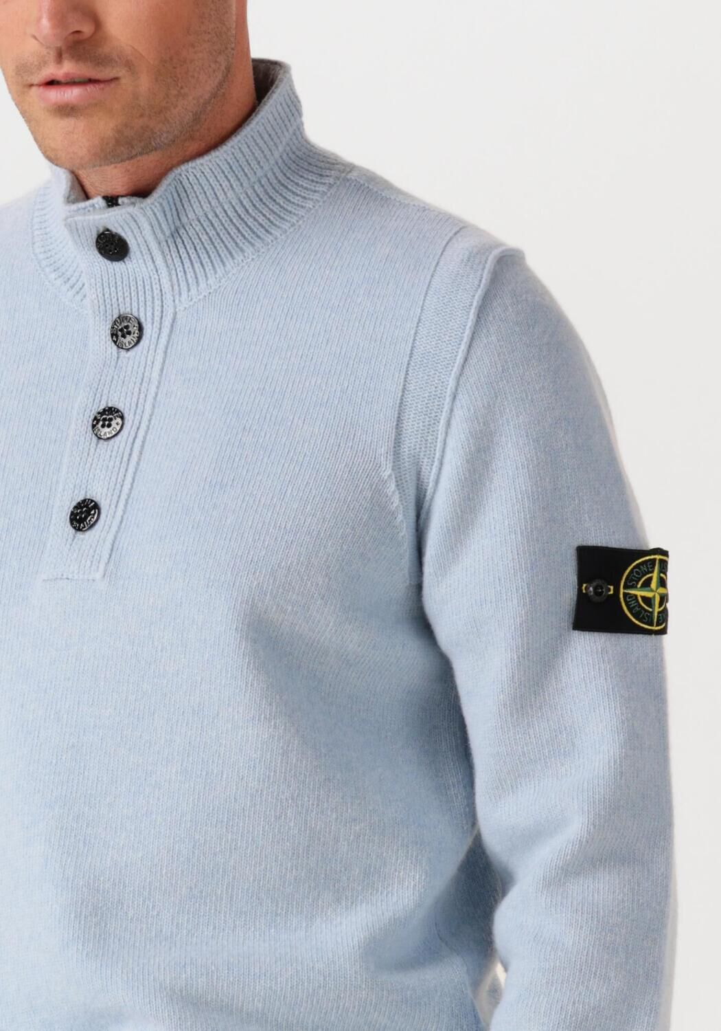 Lichtblauwe STONE ISLAND Trui LS POLO - large