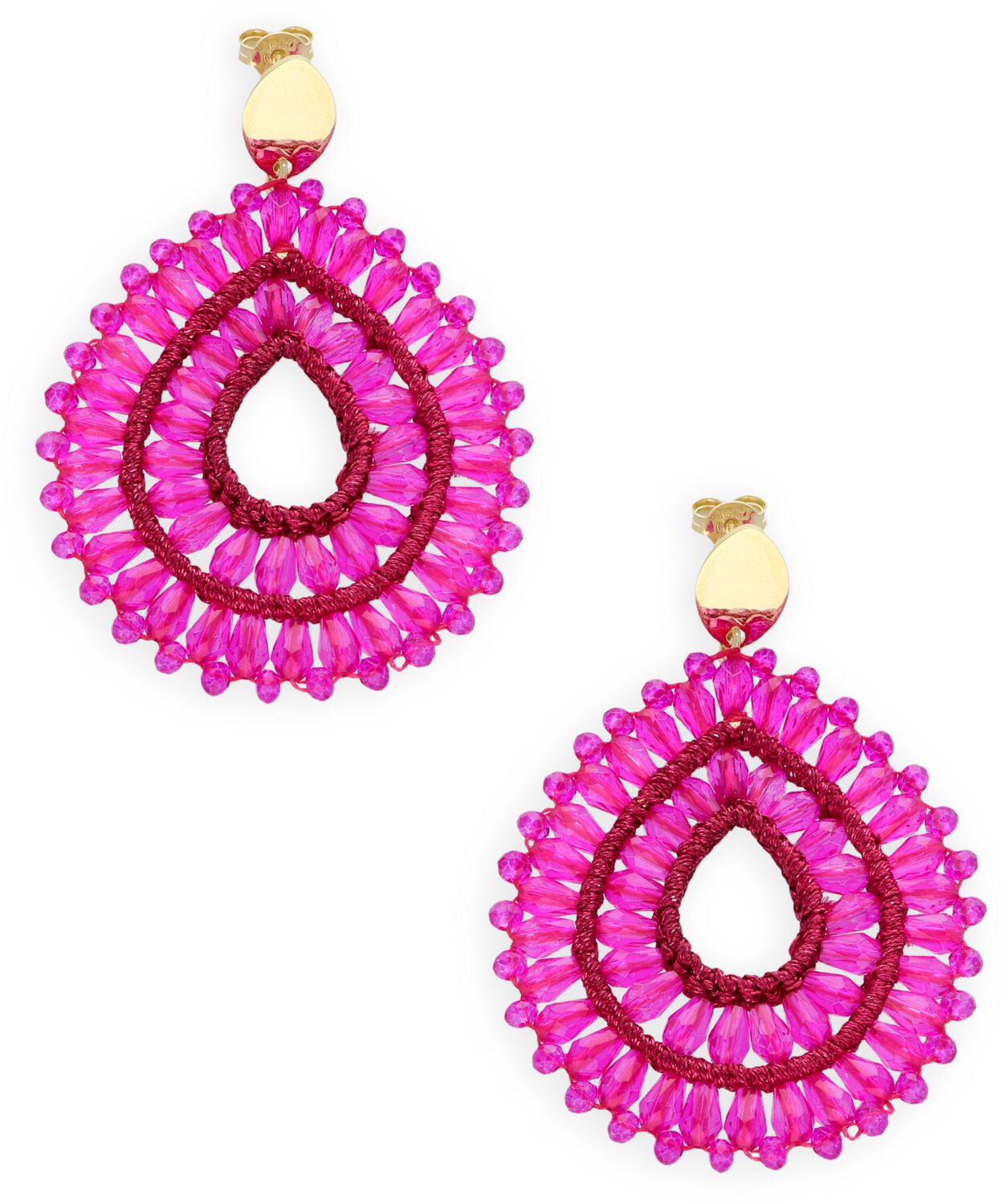 LOTT. gioielli Oorbellen Dames Drop Crystal, Materiaal: Kunststof, Kleur: Roze afbeelding 1