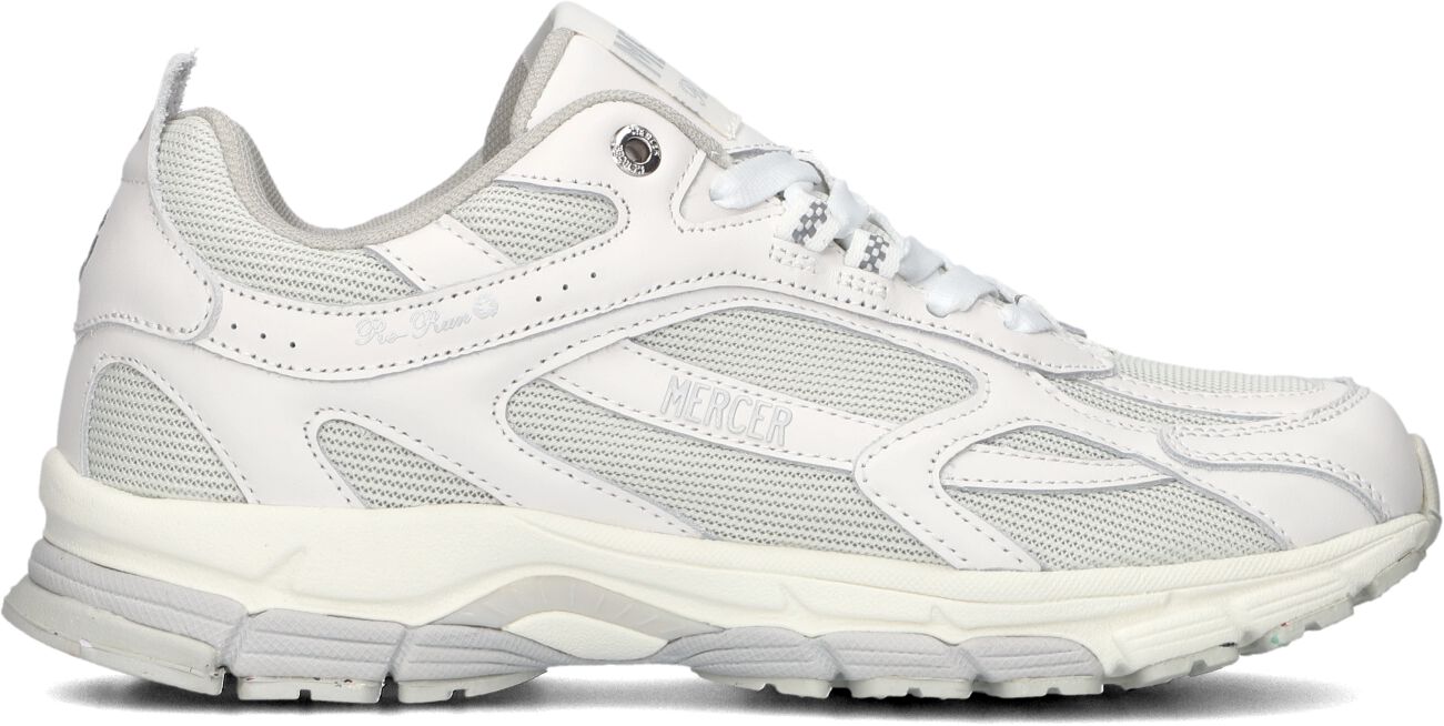 Mercer Amsterdam Lage Sneakers Dames Met Combi Sneaker, Maat: 39, Materiaal: Leer, Kleur: Wit