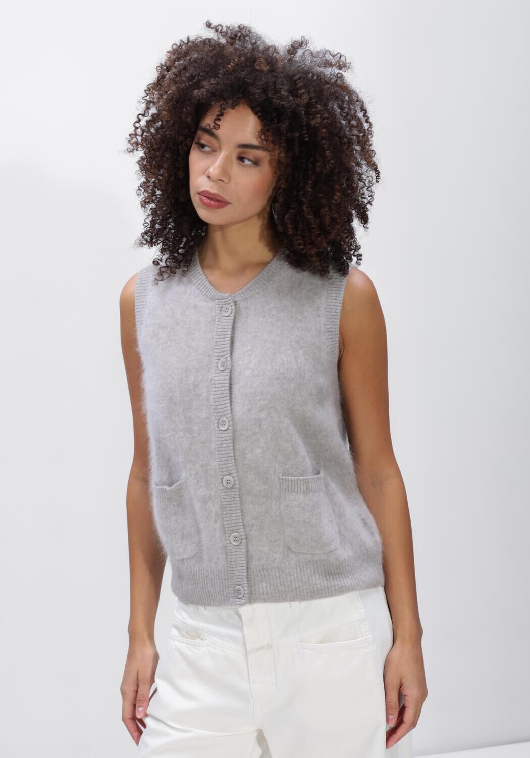 Absolut Cashmere Vest Exclusives Lana, Maat: S, Kleur: Lichtgrijs afbeelding