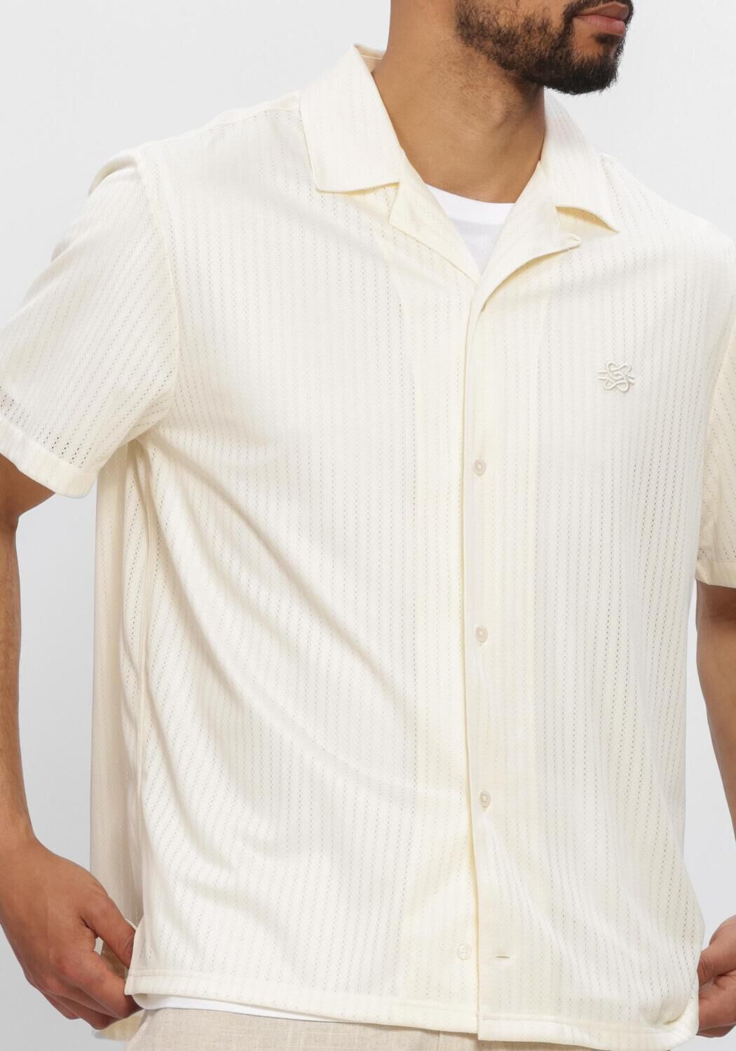 Ecru FILLING PIECES Casual overhemd RESORT SHIRT MESH - large