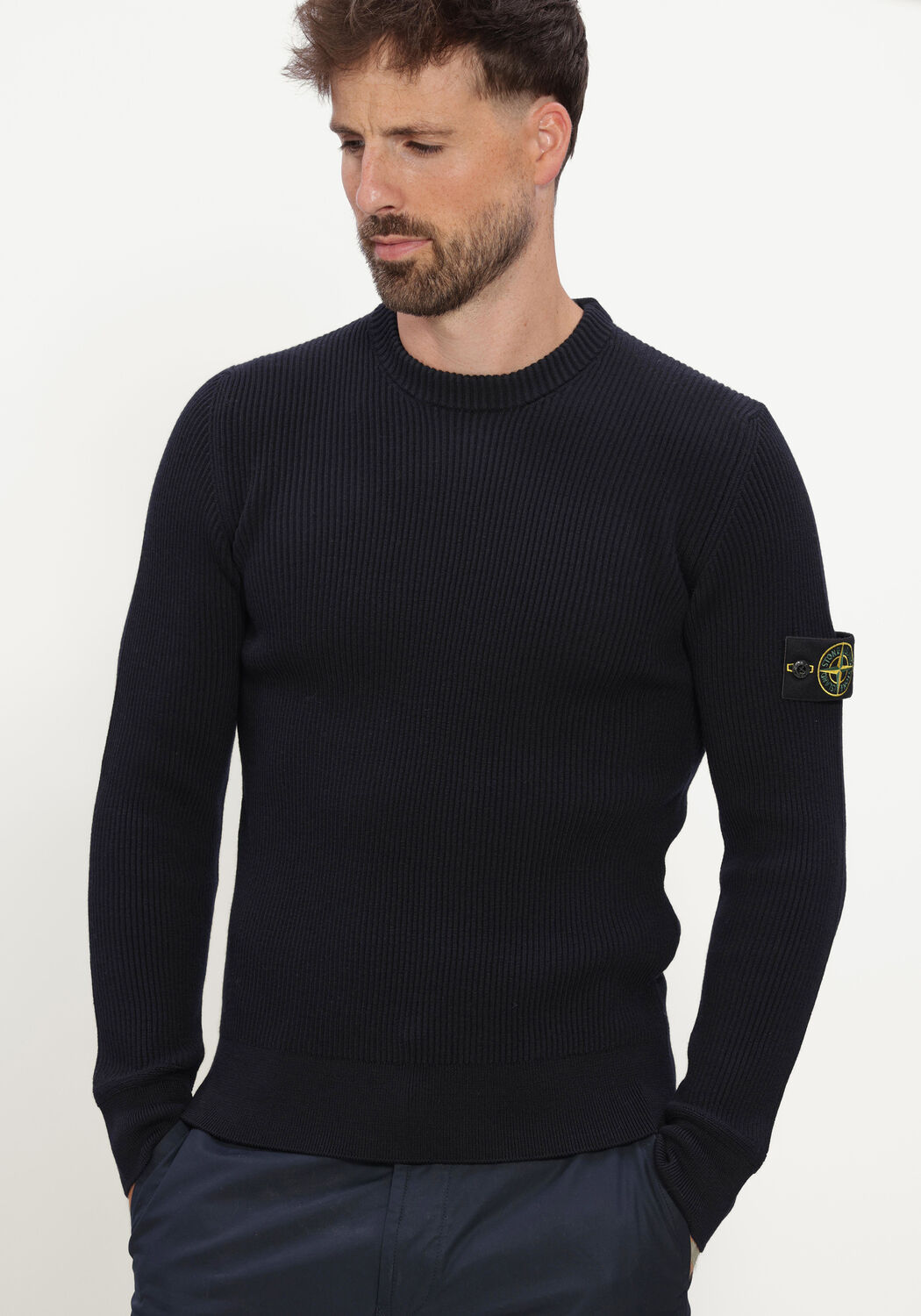 Donkerblauwe STONE ISLAND Trui CREW NECK S00C2 - large