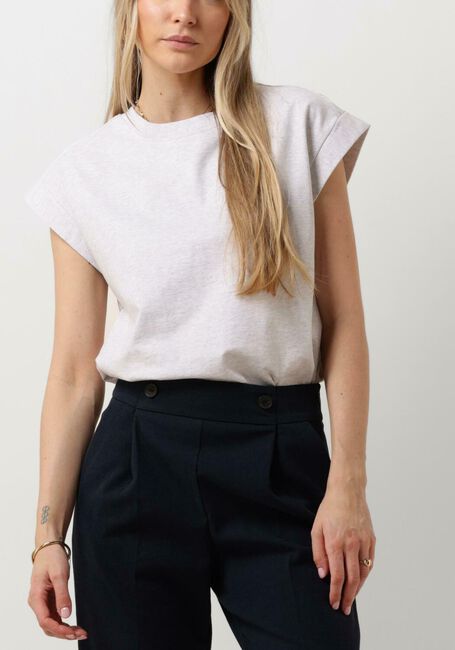 Gebroken wit RUBY TUESDAY Top CELIA ROUND NECK HEAVY TEE - large