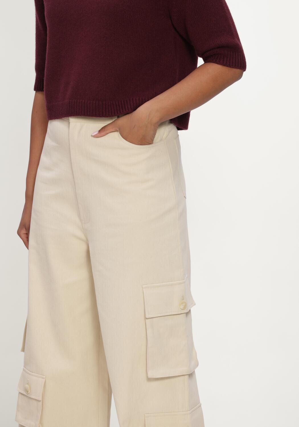 Beige RHUNE Cargobroeken TOVE PANTS - large