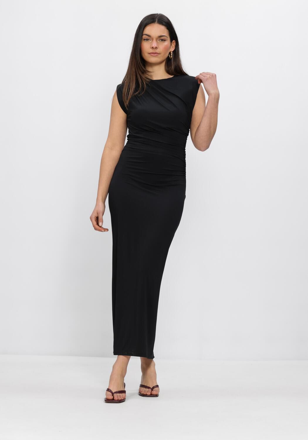 Rosemunde Maxi Jurk Dames Billie Sl Long Drape Dress, Maat: 40, Kleur: Zwart afbeelding 1