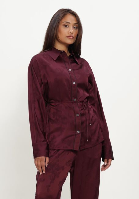 Bordeaux GANNI Blouses FLUID SATIN JACQUARD LONG SLEEVE SHIRT - large