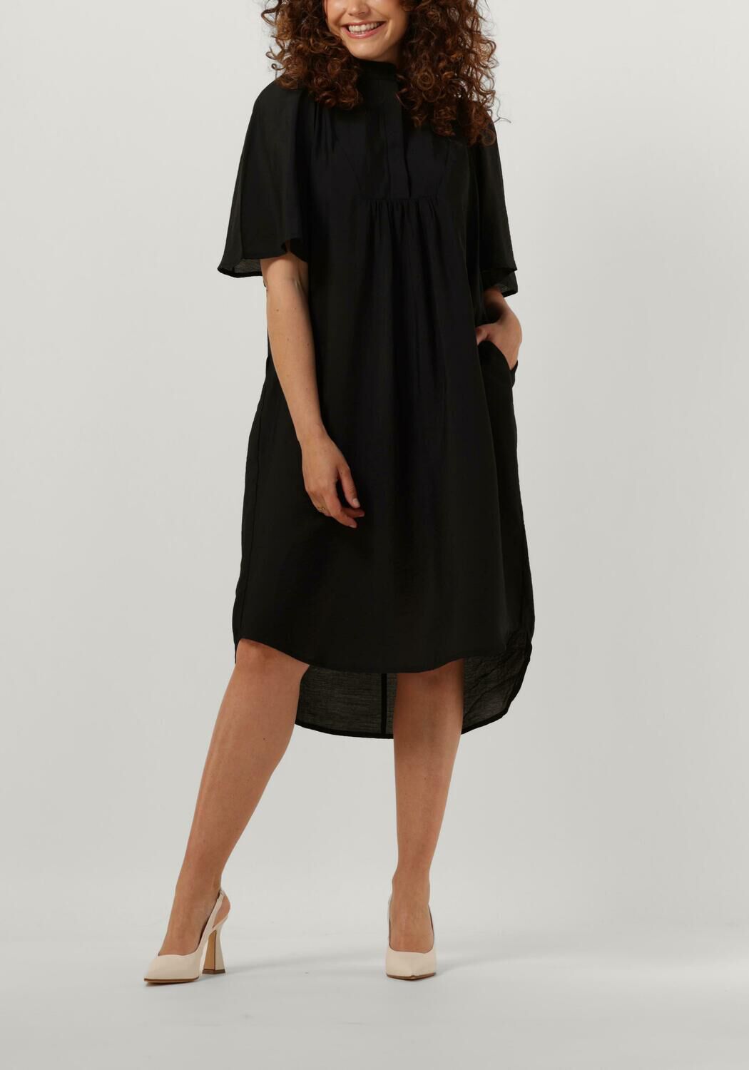 zwarte co couture midi jurk cullum volume ss dress