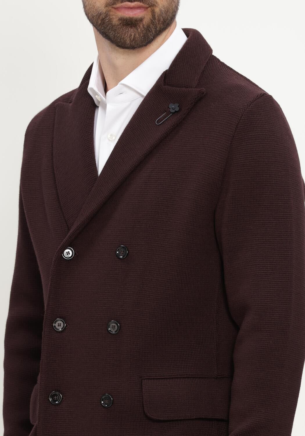 Bordeaux LARDINI Colberts PEACOAT UOMO IN MAGLIA - large