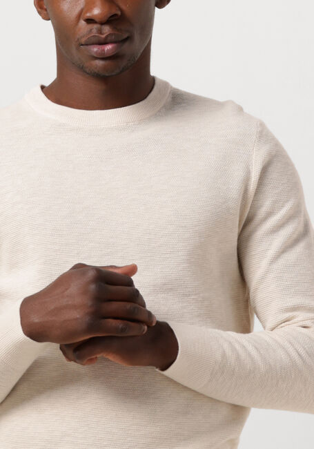 Ecru PROFUOMO Trui STRUCTURE CREW NECK - large