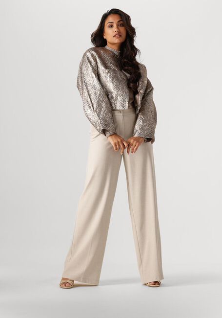 Beige SUMMUM Pantalon TROUSERS WIDE VISCOSE BLEND STRETCH - large