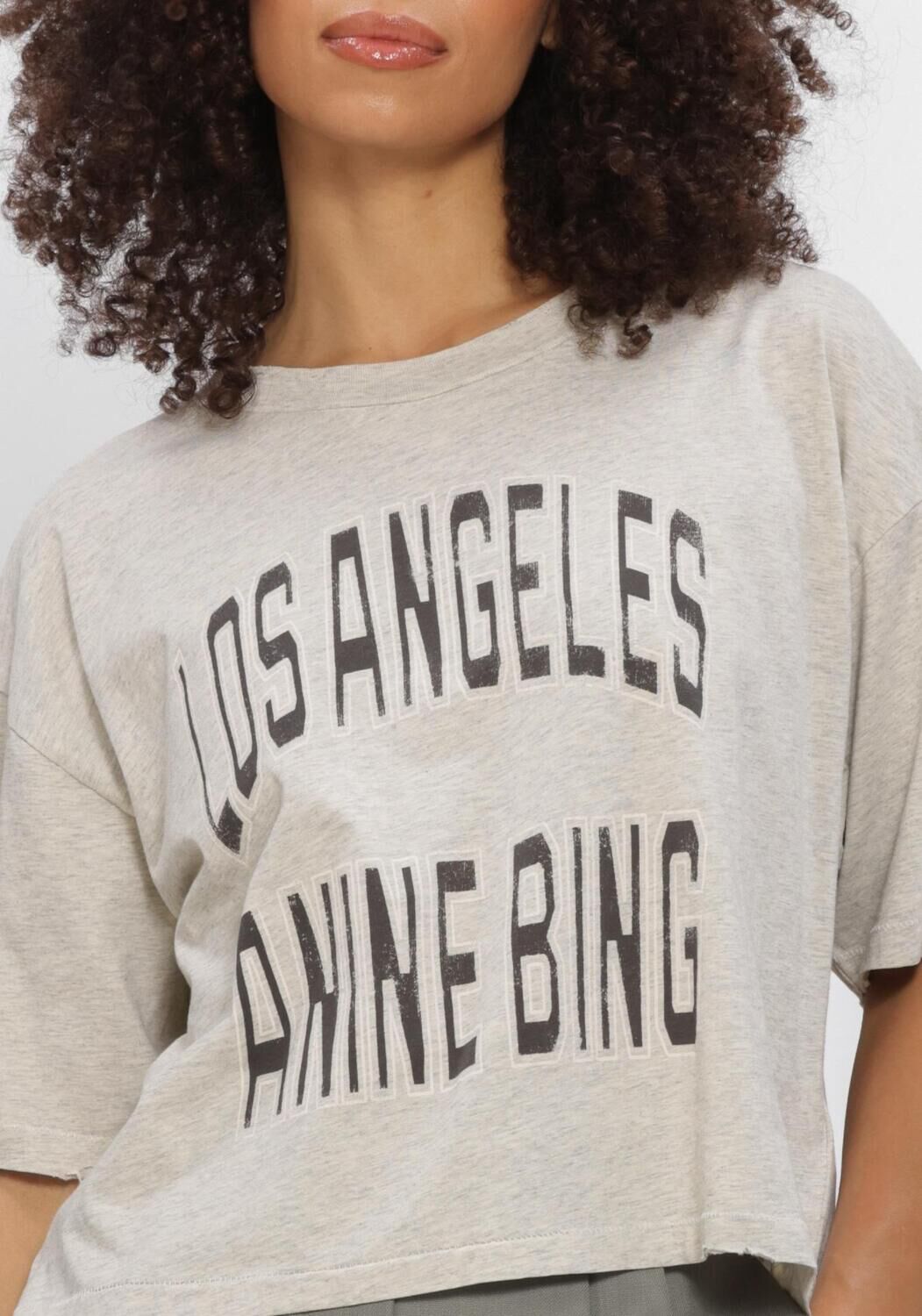 Zand ANINE BING T-shirt JOHNNY CROPPED TEE - large