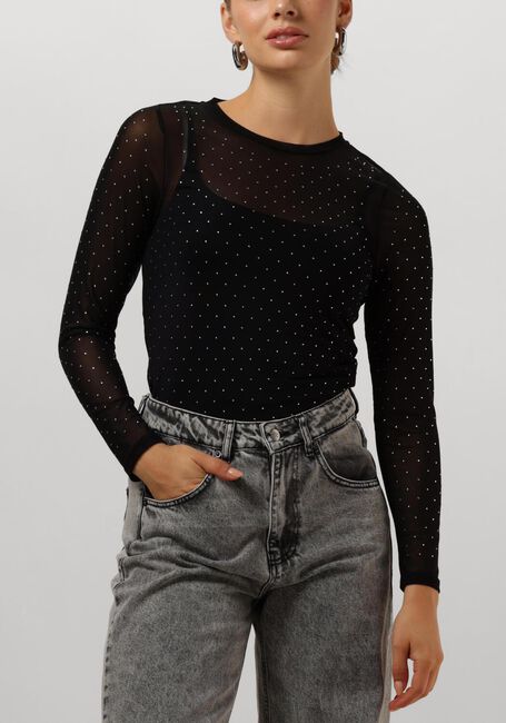 Zwarte CO'COUTURE Top CHRISTAL MESH BLOUSE - large