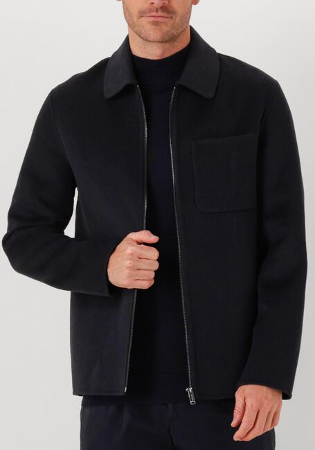 Zwarte PROFUOMO Overshirts OVERSHIRT WOOL ZIPPER - large