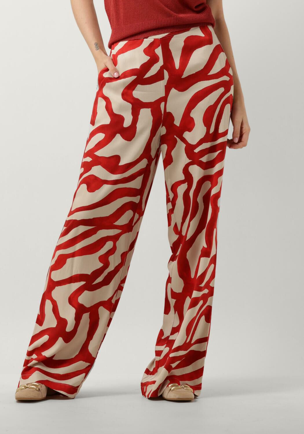 Minus Wijde Broek Dames Jassie Pants, Maat: 36, Kleur: Beige afbeelding