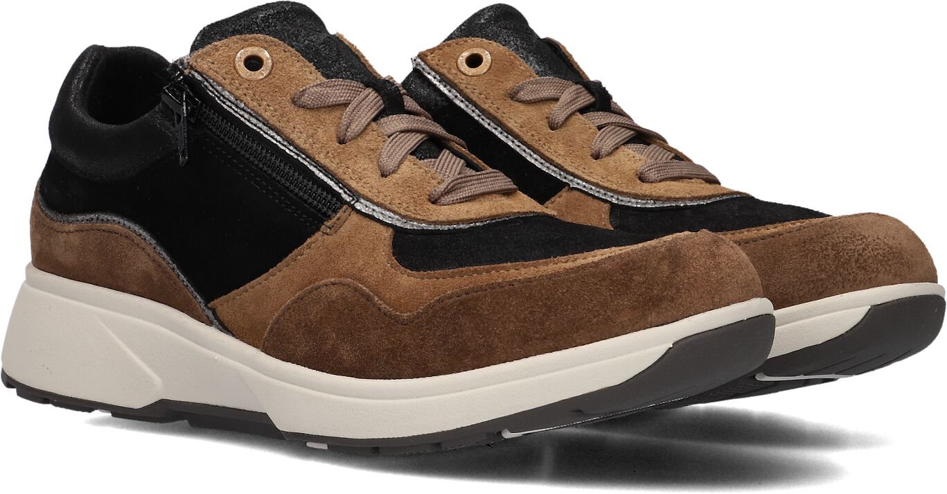Xsensible Lage Sneakers Dames Combi H Rits Sneaker, Maat: 37, Materiaal: Leer, Kleur: Bruin