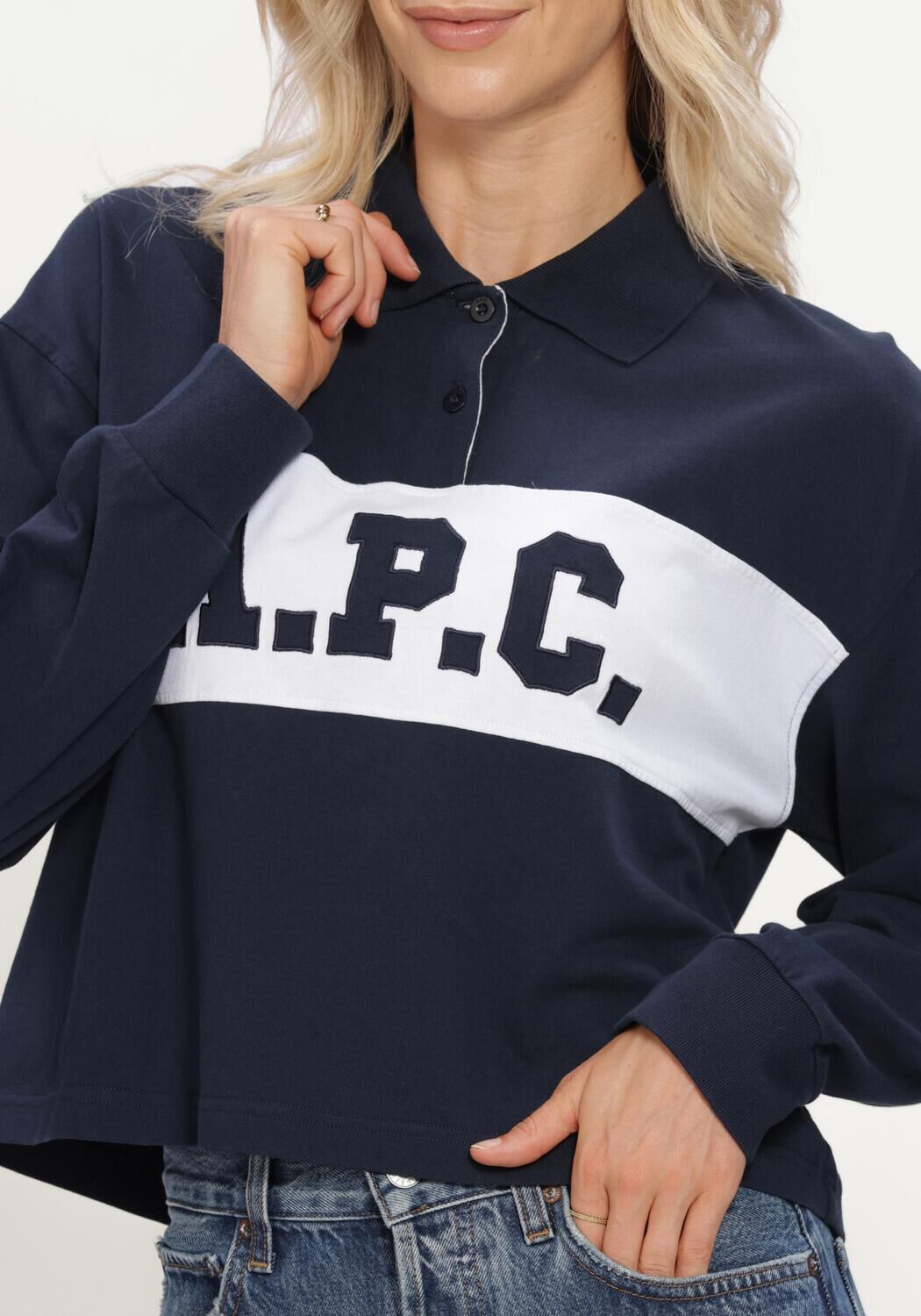 Donkerblauwe APC Truien/vesten POLO BRIANNE - large